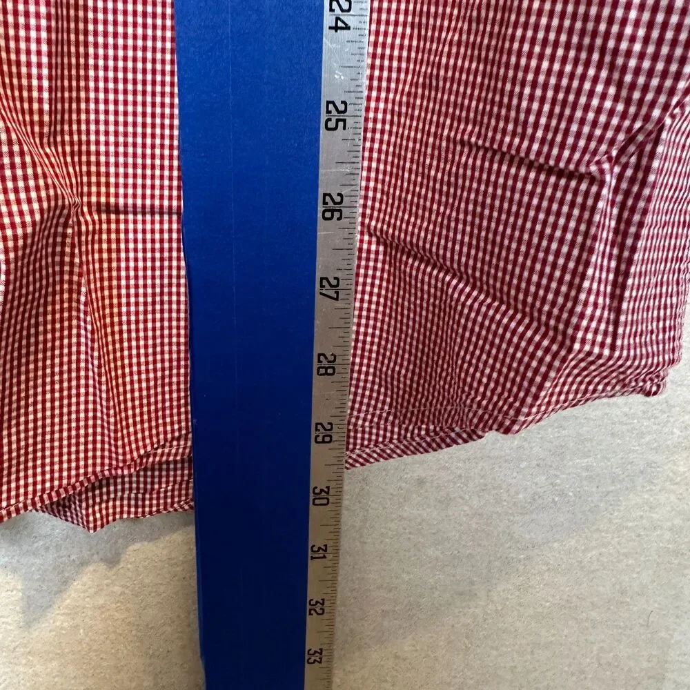Vintage 90s Banana Republic Red Gingham Shirt Men's M Made Hong Kong Preppy